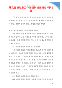 落实意识形态工作责任制情况报告样例5篇