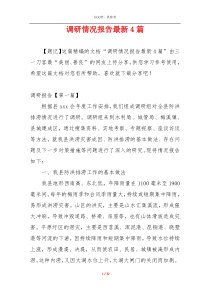 调研情况报告最新4篇