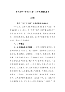 2篇有关某市百千万工程工作进展情况报告