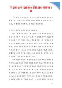 不忘初心牢记使命对照检查材料精编5篇