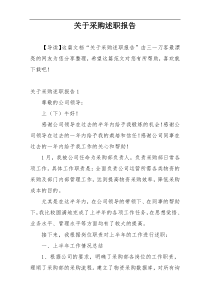关于采购述职报告
