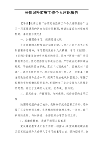 分管纪检监察工作个人述职报告