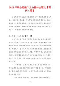 2023年幼小衔接个人心得体会范文【范例4篇】