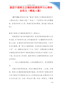 基层干部树立正确的政绩观学习心得体会范文（精选4篇）