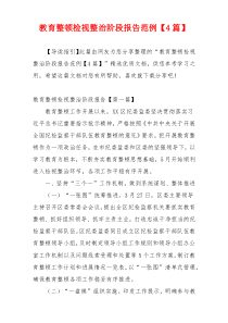 教育整顿检视整治阶段报告范例【4篇】