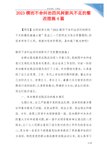 2023锲而不舍纠治四风树新风不足的整改措施4篇