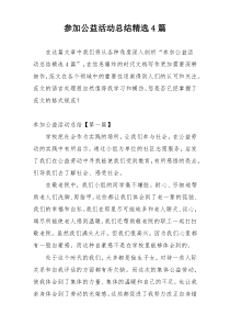 参加公益活动总结精选4篇
