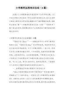 小学教师远程培训总结（4篇）