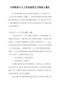 小学财务个人工作总结范文【热选4篇】