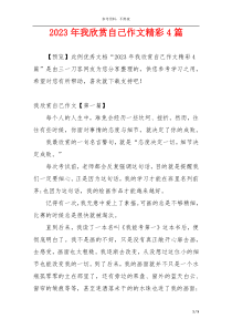 2023年我欣赏自己作文精彩4篇