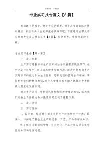 专业实习报告范文【8篇】