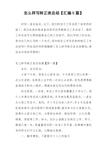 怎么样写转正表总结【汇编5篇】
