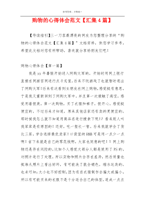 购物的心得体会范文【汇集4篇】