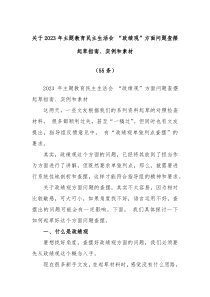 55条关于2023年主题教育民主生活会政绩观方面问题查摆起草指南实例和素材