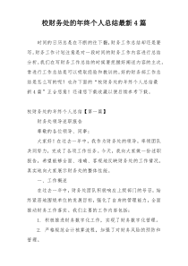 校财务处的年终个人总结最新4篇