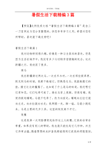 暑假生活下载精编3篇
