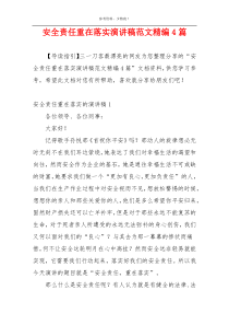 安全责任重在落实演讲稿范文精编4篇