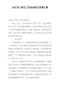 2023员工转正工作总结范文优秀汇集