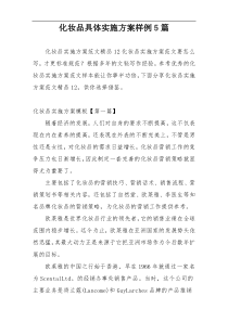 化妆品具体实施方案样例5篇