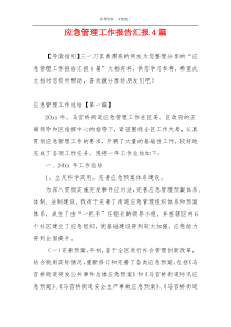 应急管理工作报告汇报4篇