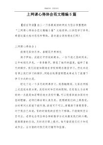 上网课心得体会范文精编5篇