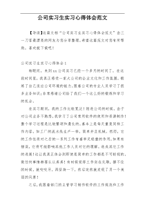 公司实习生实习心得体会范文