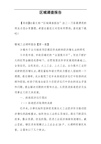 区域调查报告