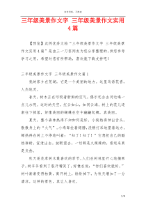 三年级美景作文字 三年级美景作文实用4篇