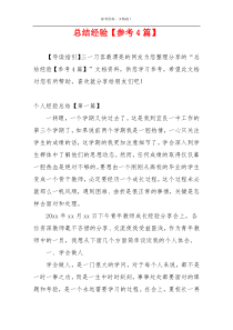 总结经验【参考4篇】