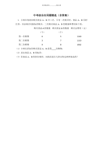 中考应用题精选(含答案)