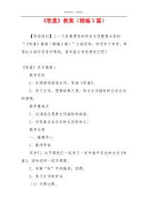 《牧童》教案（精编3篇）