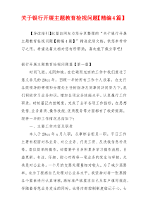 关于银行开展主题教育检视问题【精编4篇】