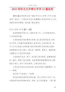 2023年作文大手牵小手字12篇实用