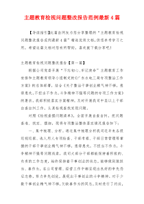 主题教育检视问题整改报告范例最新4篇