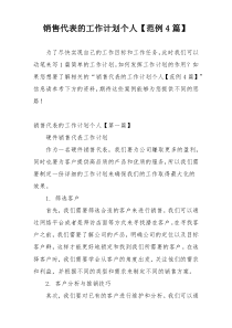 销售代表的工作计划个人【范例4篇】