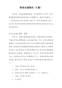 财务自查报告（5篇）