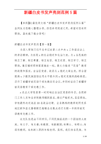 新疆白皮书发声亮剑范例5篇
