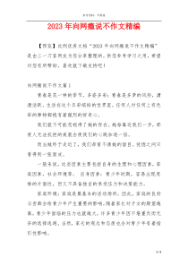 2023年向网瘾说不作文精编