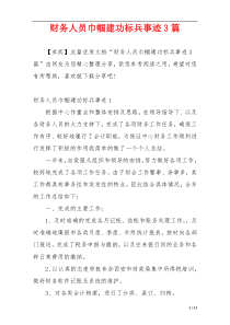财务人员巾帼建功标兵事迹3篇