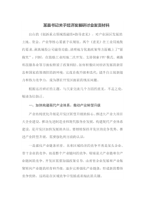 某县书记关于经济发展研讨会发言材料