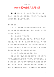 2023年夏令营作文实用4篇