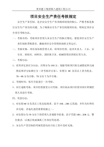 项目安全生产责任考核规定