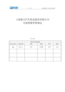 全面预算管理规定