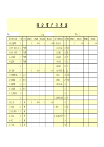 固定资产分类表