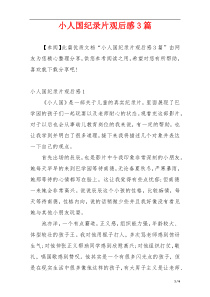 小人国纪录片观后感3篇