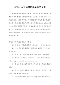 抓住七夕节的尾巴优美句子4篇