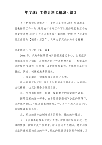 年度统计工作计划【精编4篇】