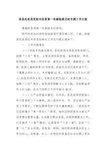某县民政局党组向县委第一巡察组提交的专题工作汇报