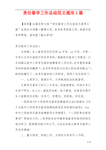 责任督学工作总结范文通用3篇