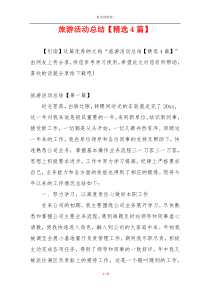 旅游活动总结【精选4篇】